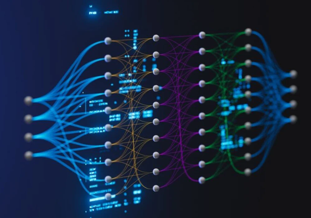 Neural network layers representing deep learning AI for chest x-ray analysis in radiology.&nbsp;