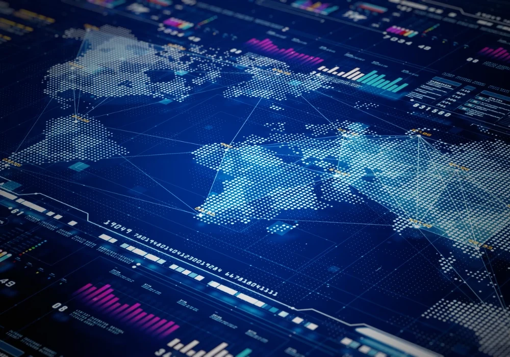 Global health data dashboard with world map and analytics charts showing non-communicable disease mortality trends and regional comparisons.&nbsp;