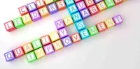 Letter blocks spelling out quality words
