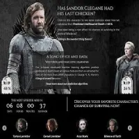 The main page of https://got.show presents two main characters and their predicted likelihood of death in the TV show.