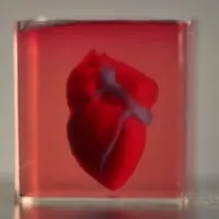 A 3D-printed, small-scaled human heart engineered from the patient&#039;s own materials and cells.