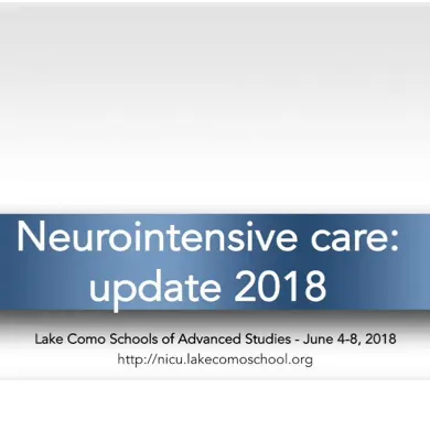 NeuroIntensive Care: Update 2018