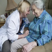 Patient-healthcare worker interaction in a nursing home