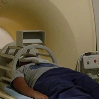 MRI exam to measure brain activity