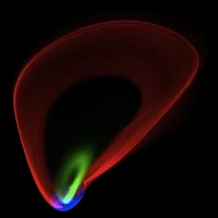 Image of a so-called &lsquo;chaotic saddle&rsquo; which describes the behaviour of the model developed in Bonn and Oldenburg. It can be understood in simplified form as a type of curved horse saddle on which a ball is rolling along. &copy; Image: Neurophysics Group of the