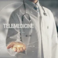 Abstract photo of doctor and telemedicine