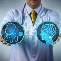 istock, medic using diagnosis and AI