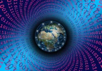 High-speed digital data flow visualising fast and efficient information transfer.