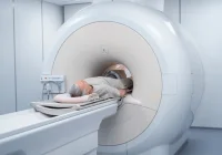 Elderly patient undergoing an MRI scan for advanced medical imaging and diagnosis&nbsp;