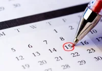 Close-up of calendar with date circled, symbolising scheduled appointment or important deadline&nbsp;