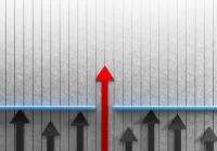 Innovative solution breaking through barriers concept with glowing arrow leading forward&nbsp;