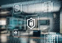 A digital lock icon on a circuit board background symbolises data security and protection.&nbsp;
