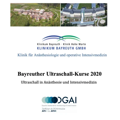 Bayreuth Ultrasound Course 2020 Ultrasound in Anesthesia and Intensive Care Medicine