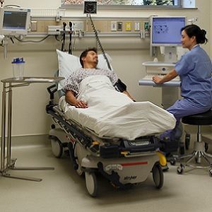 patient and doctor in the emergency room patient and doctor in the emergency room