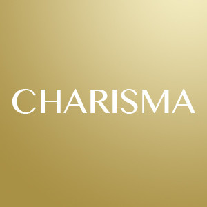The word charisma in gold The word charisma in gold