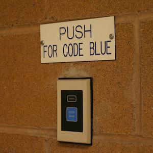 Code Blue button in a hospital Code Blue button in a hospital