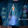 Digital health monitoring concept, supporting patient analytics, wearable data, remote care and personalised health management.