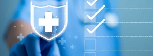 Digital patient safety checklist and healthcare quality assurance concept in clinical setting.