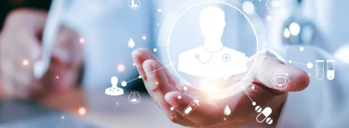 Digital healthcare workforce network concept, supporting staff management, care coordination, recruitment planning and connected clinical teams.