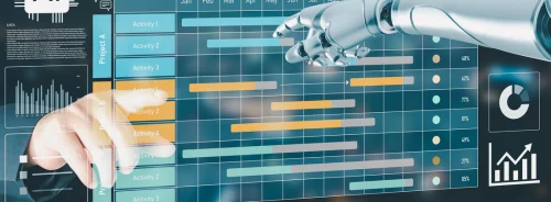 AI-powered project management dashboard, supporting workflow automation, data analytics, operational planning and digital transformation.