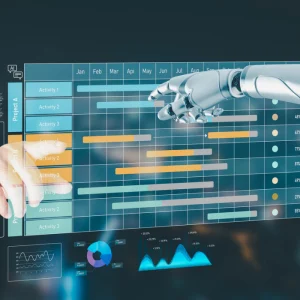 AI-powered project management dashboard, supporting workflow automation, data analytics, operational planning and digital transformation.