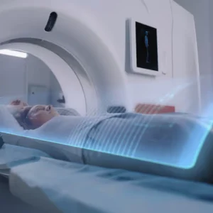 CT examination, supporting diagnostic imaging, patient positioning, cross-sectional assessment and radiology workflow.