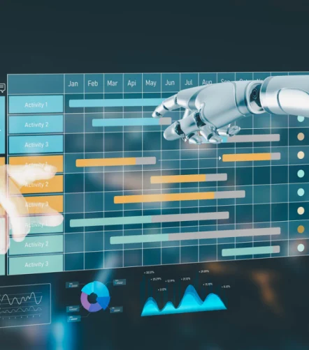 AI-powered project management dashboard, supporting workflow automation, data analytics, operational planning and digital transformation.