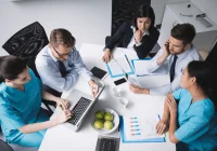 Medical Team Meeting – Doctors Collaborating on Patient Care and Clinical Decisions
