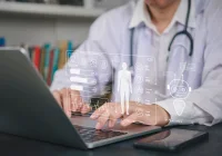 Hospital workflow enhanced by clinical decision support AI. 