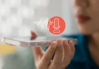 Voice recording on smartphone, supporting AI transcription and digital healthcare access.