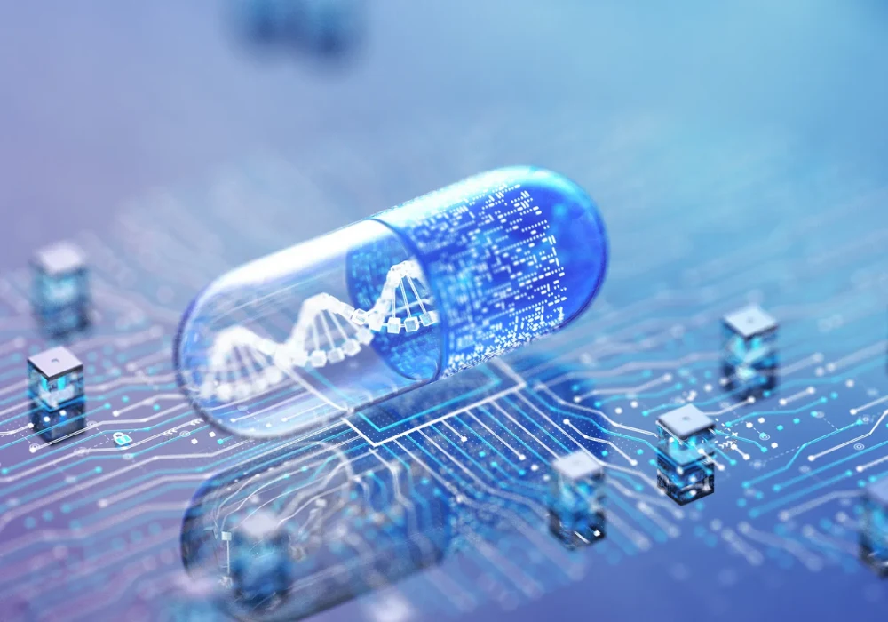 AI-driven digital pill with DNA on a microchip 