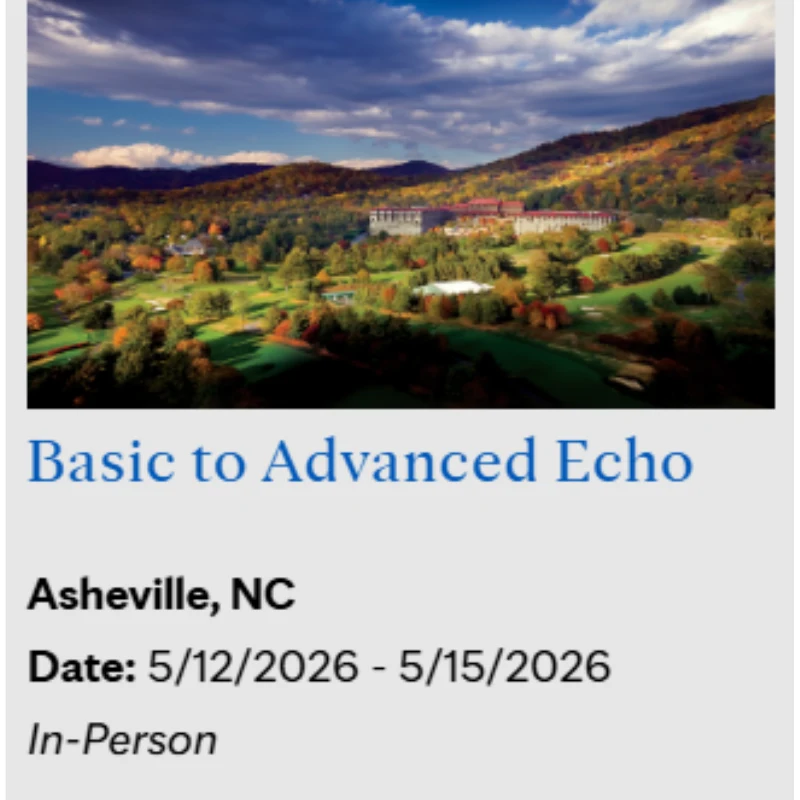 Basic to Advanced Echocardiography | From the Blue Ridge Mountains of Asheville 2026