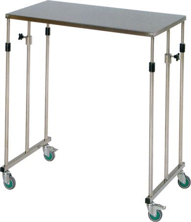 Instrument table / on casters / height-adjustable / stainless steel H-27 Hidemar Instrument table / on casters / height-adjustable / stainless steel H-27 Hidemar