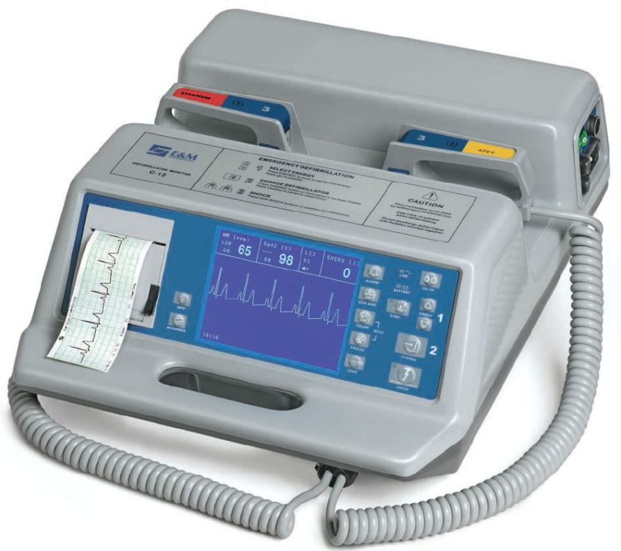 Semi-automatic external defibrillator / with ECG and SpO2 monitor C-12S E & M Electromedicina Semi-automatic external defibrillator / with ECG and SpO2 monitor C-12S E & M Electromedicina