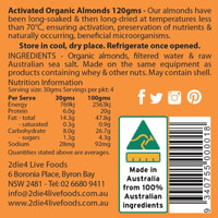 2Die4 Live Foods Australian Organic Activated Almonds