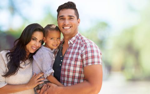 Photo of smiling family