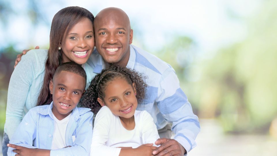 Photo of smiling family