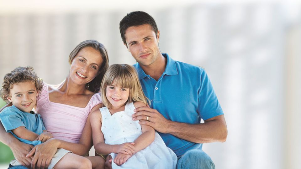 Photo of smiling family