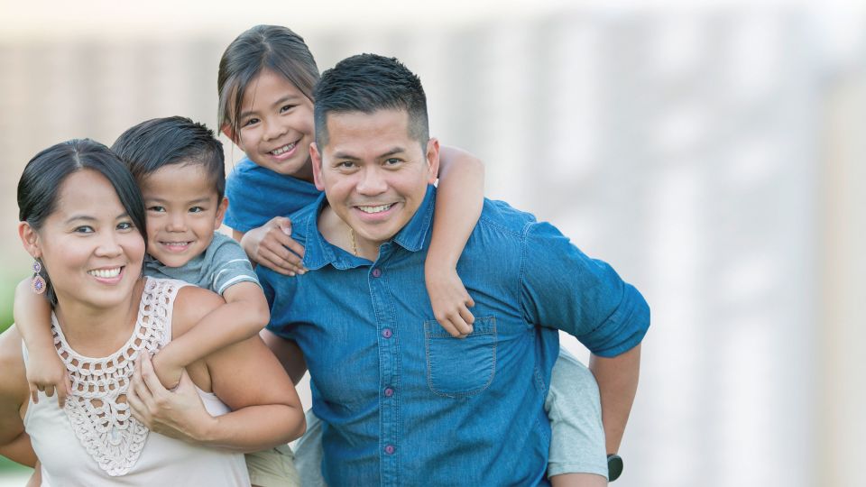 Photo of smiling family