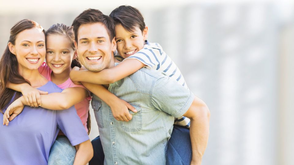 Photo of smiling family