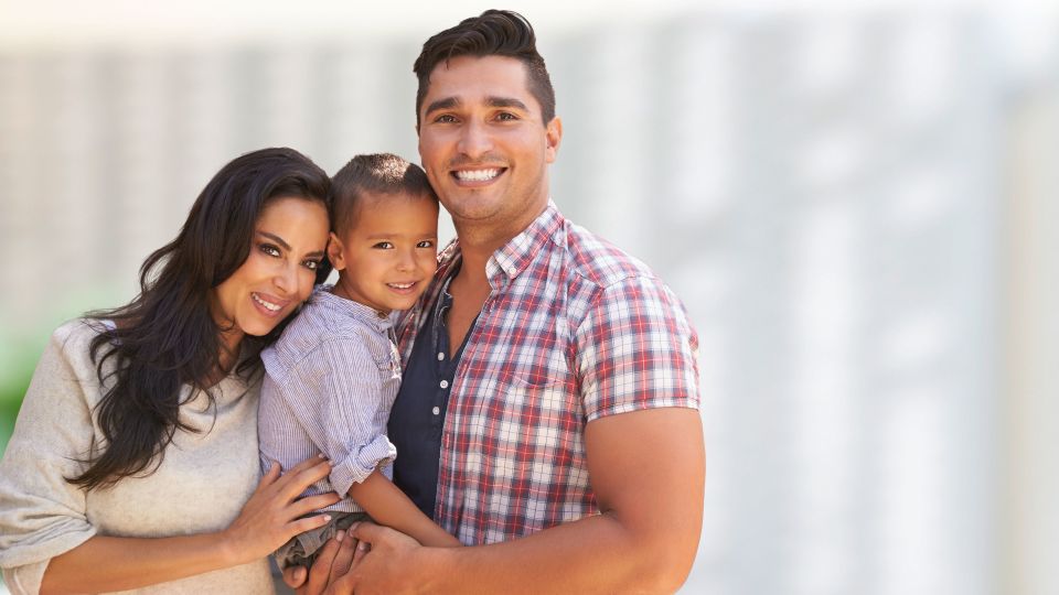 Photo of smiling family