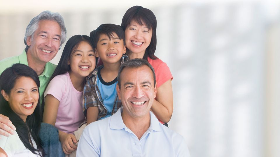 Photo of smiling family