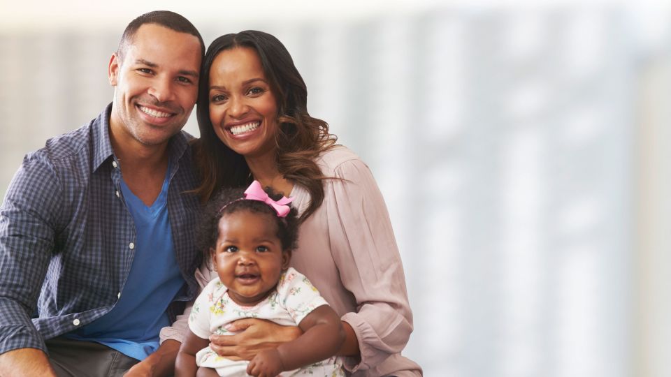 Photo of smiling family