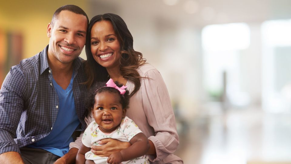 Photo of smiling family