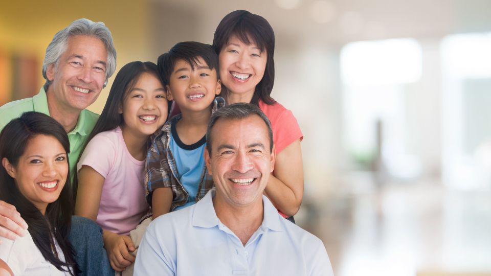 Photo of smiling family