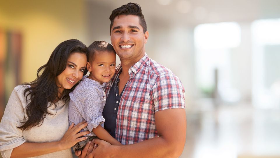 Photo of smiling family