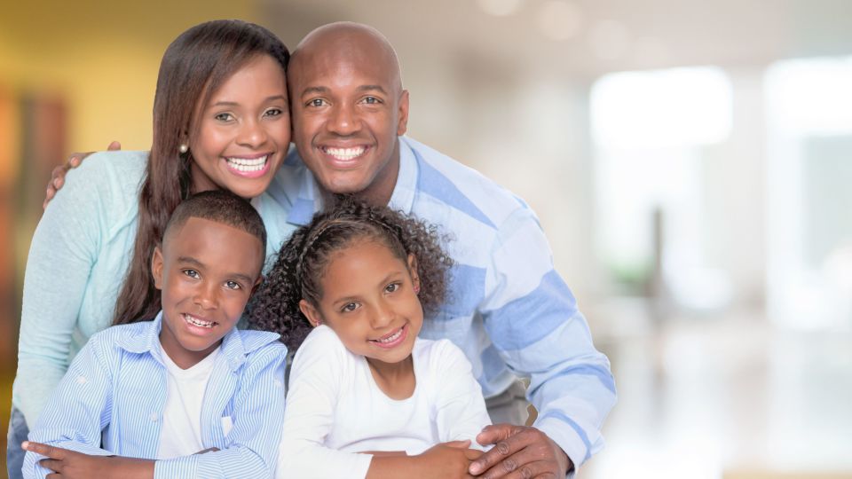 Photo of smiling family