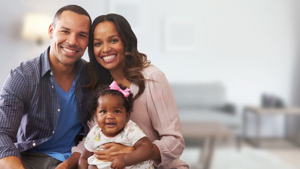 Photo of smiling family