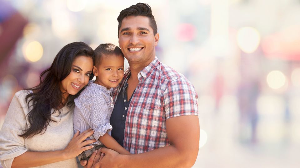 Photo of smiling family