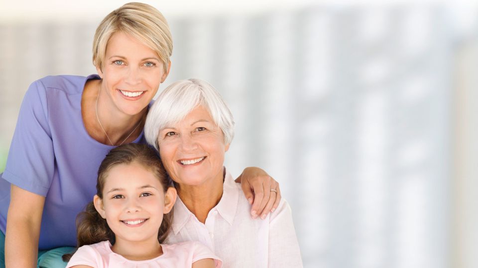 Photo of family smiling